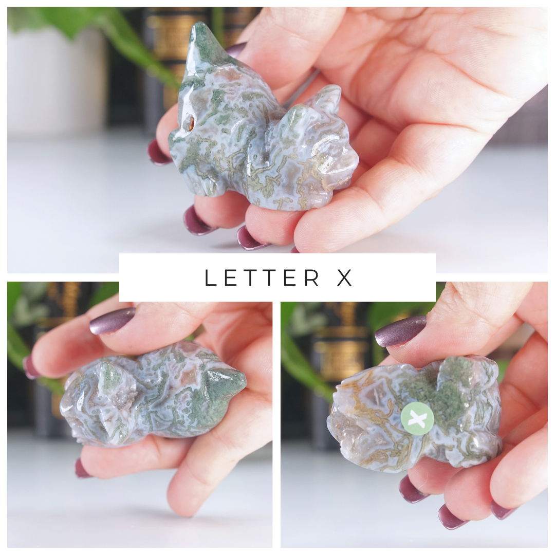 Moss Agate Small Cat Carving | Pick Your Favorite