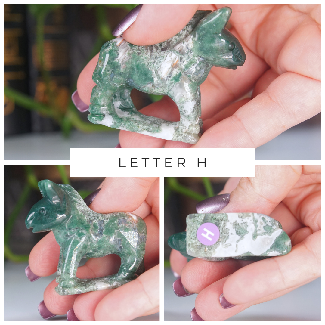 Moss Agate Small Donkey Carving | Pick Your Favorite