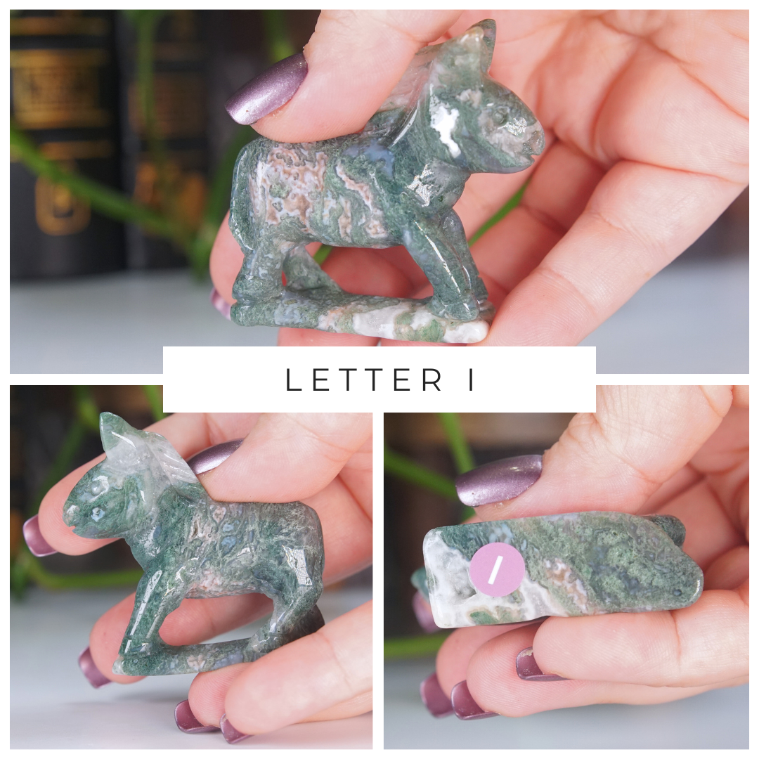Moss Agate Small Donkey Carving | Pick Your Favorite
