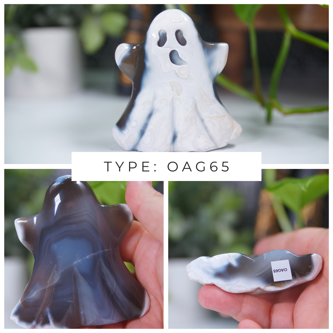 Orca Agate Blue Grey Ghost Carvings