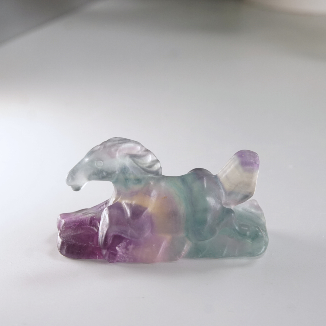 Rainbow Fluorite Horse Carving | Pick Your Favorite