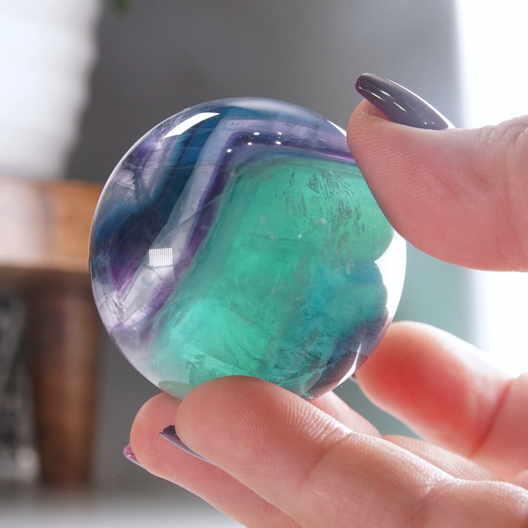 Rainbow Fluorite Sphere | High Quality Glassy Fluorite Sphere (H)