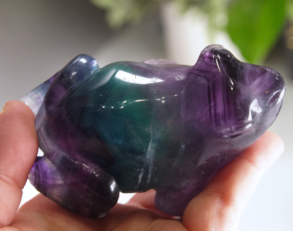 Rainbow Fluorite Frog Carving | Pick Your Favorite