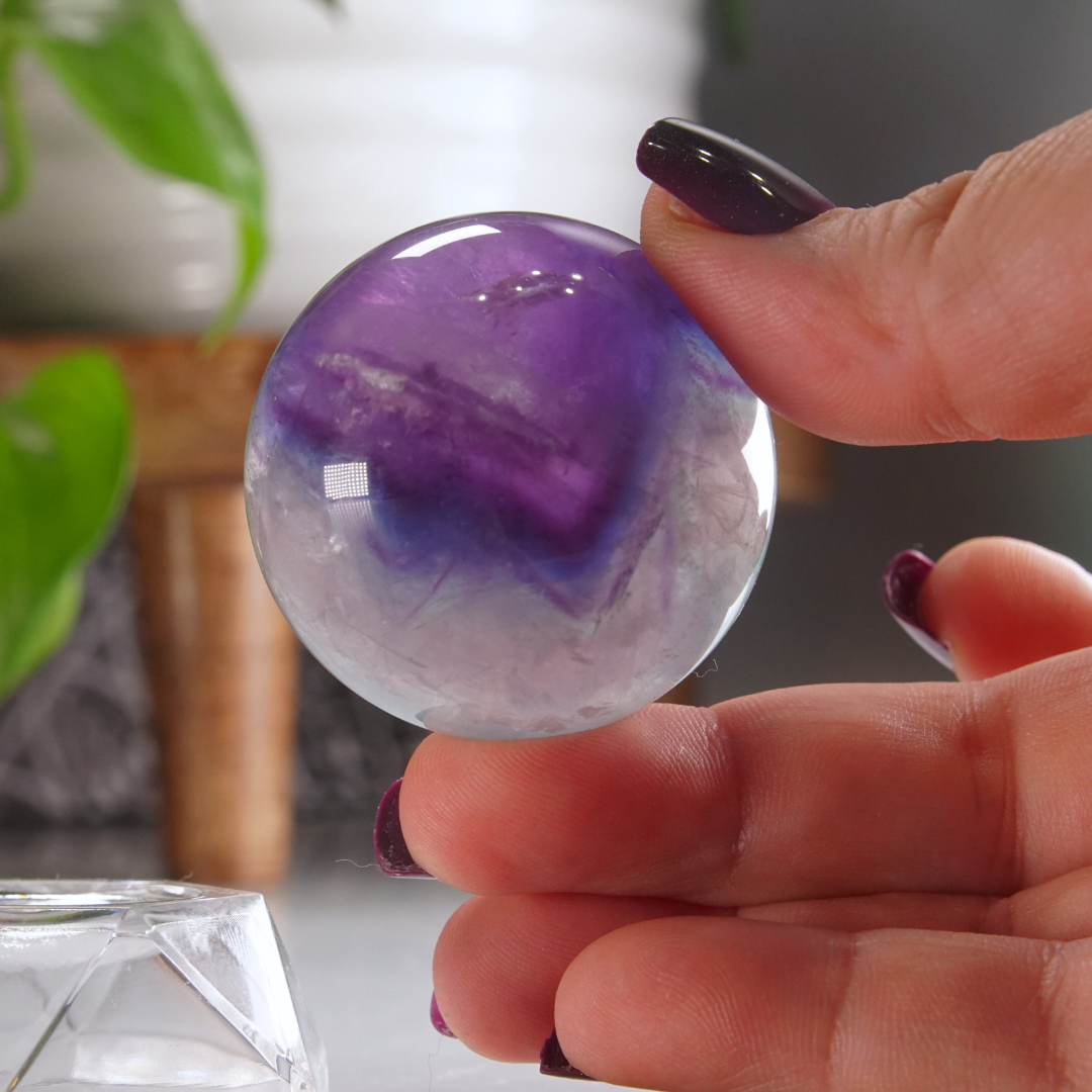 Rainbow Fluorite Sphere | High Quality Glassy Fluorite Sphere (D)