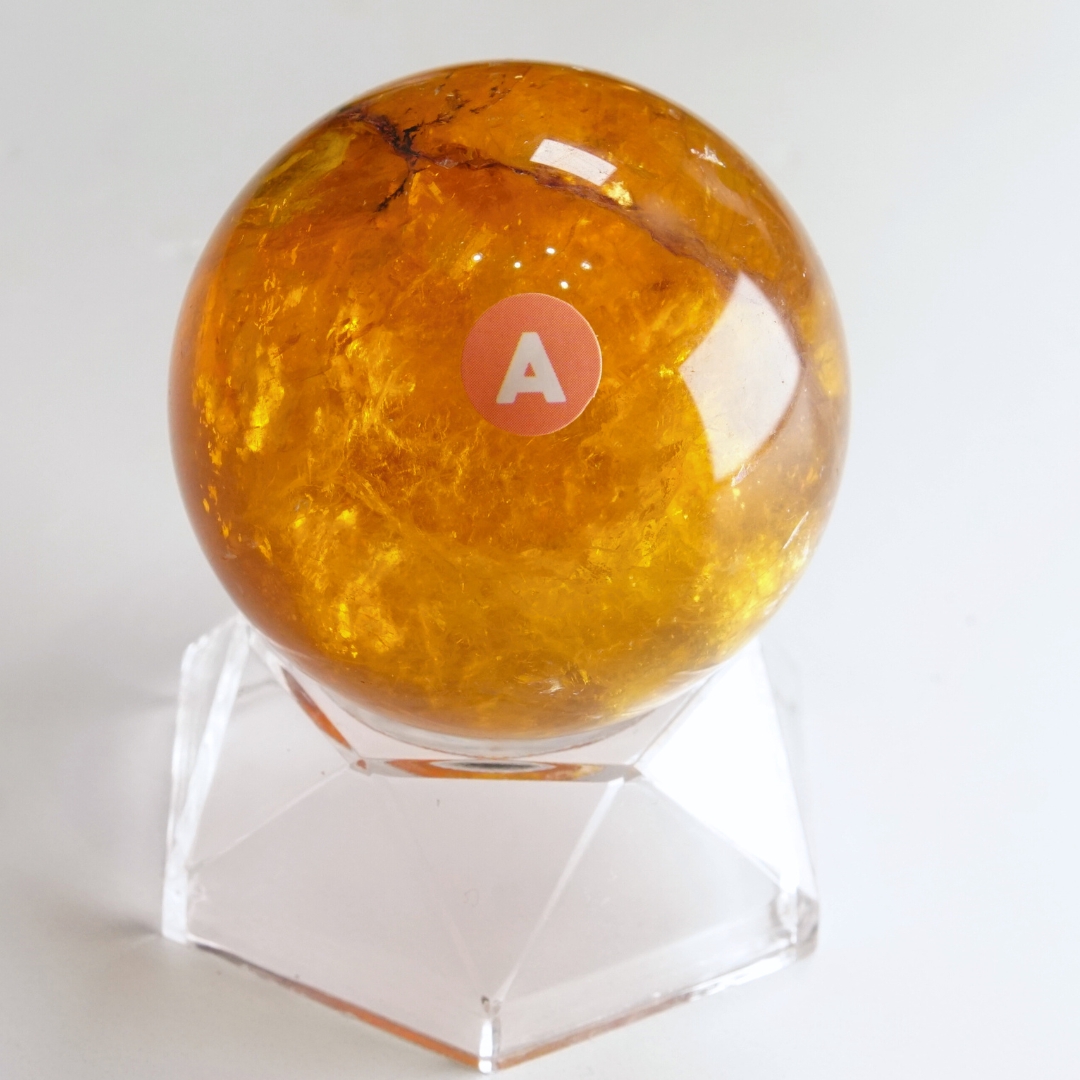 Yellow Fluorite With Mica Sphere | High Quality Glassy Fluorite (A)