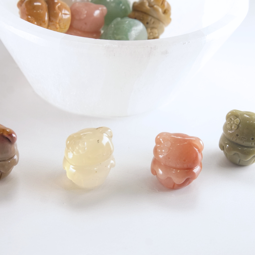 MINI Alashan Agate Cupcake Kitten Carving | Intuitively Chosen