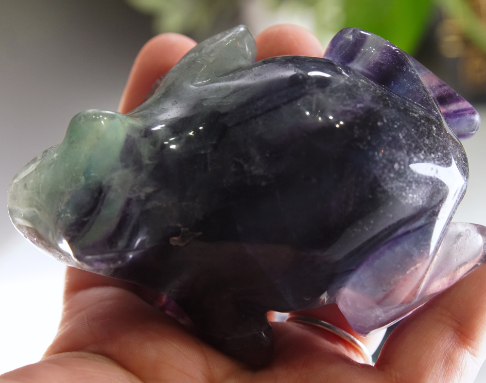 Rainbow Fluorite Frog Carving | Pick Your Favorite