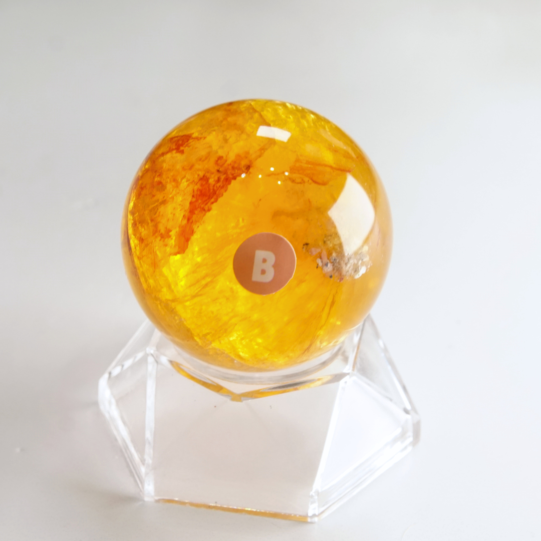 Yellow Fluorite With Mica Sphere | High Quality Glassy Fluorite (B)