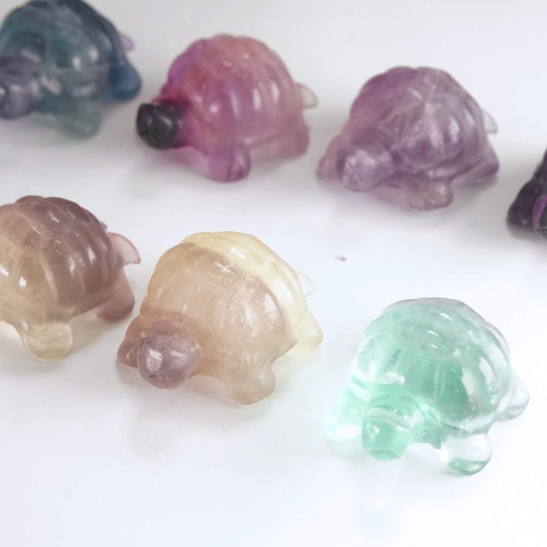 MINI Rainbow Fluorite Turtle Carving | Pick Your Favorite
