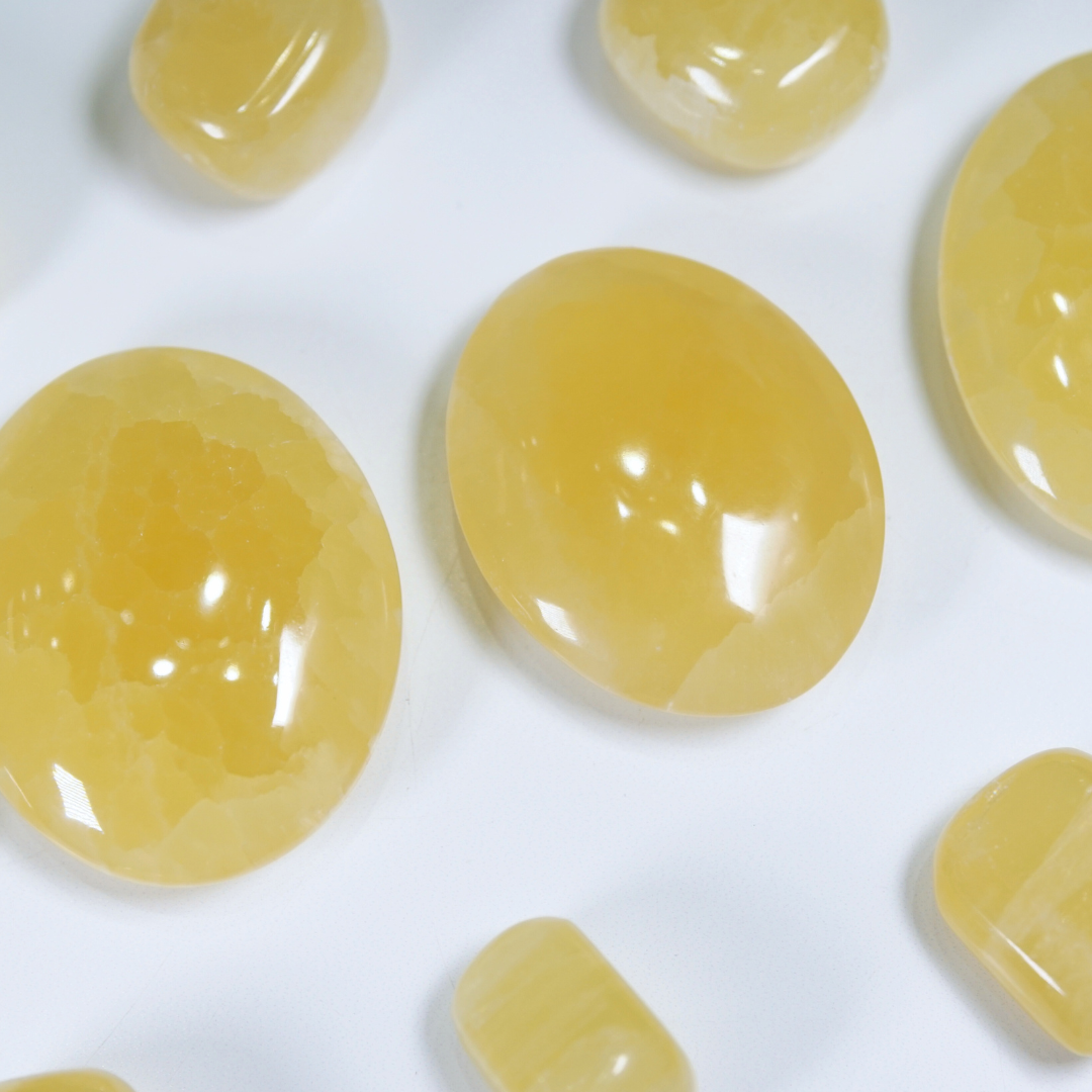 Lemon Calcite Palms & Tumbles From Pakistan - Intuitively Selected