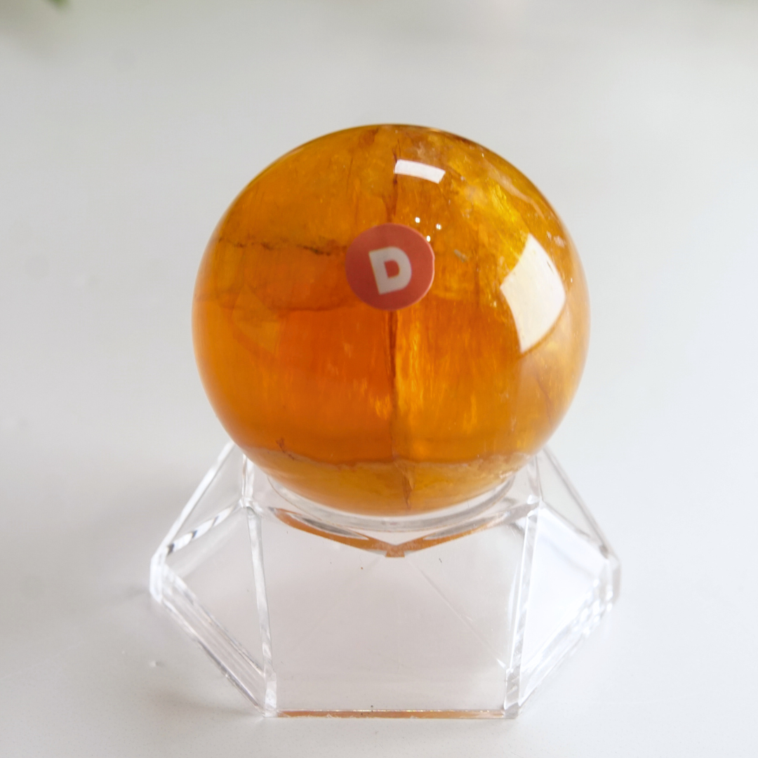 Yellow Fluorite With Mica Sphere | High Quality Glassy Fluorite (D)