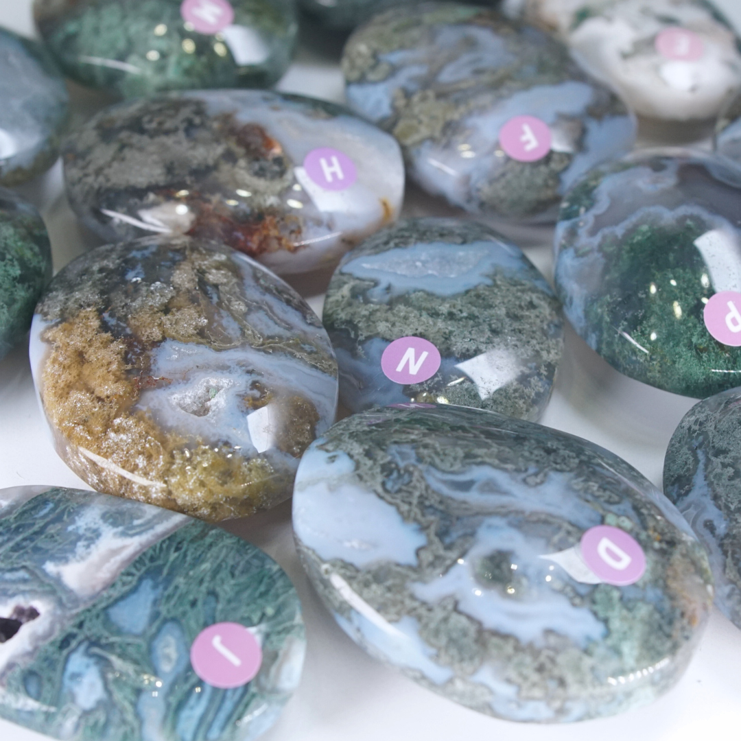 Moss Agate High Quality Palm Stones | Pick Your Favorite
