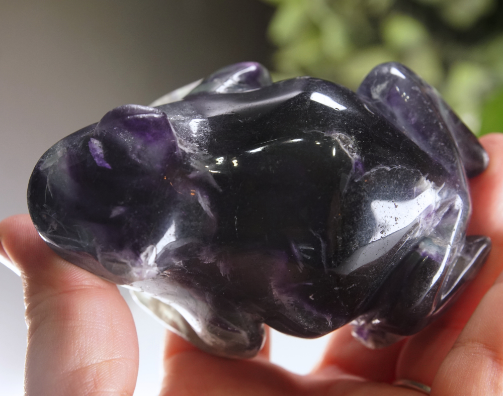 Rainbow Feather Fluorite Frog Carving | Pick Your Favorite