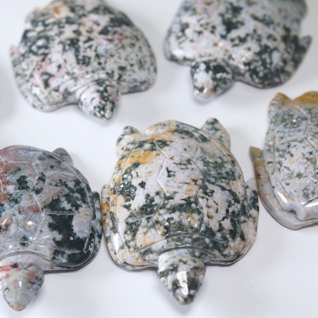 Ocean Jasper Hand Carved Small Sea Turtles | Pick Your Favorite
