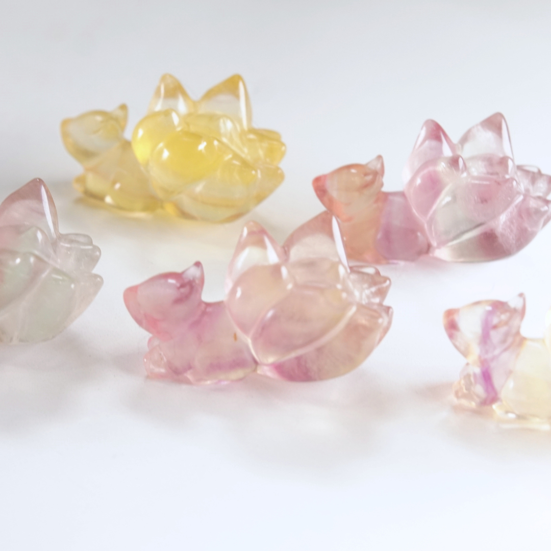 MINI Candy Fluorite Fox Carving | Intuitively Chosen
