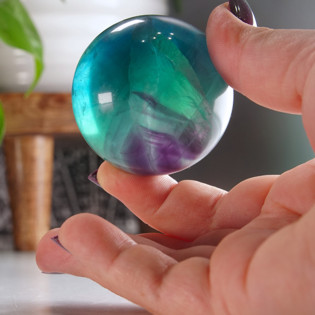 Rainbow Fluorite Sphere | High Quality Glassy Fluorite Sphere (A)