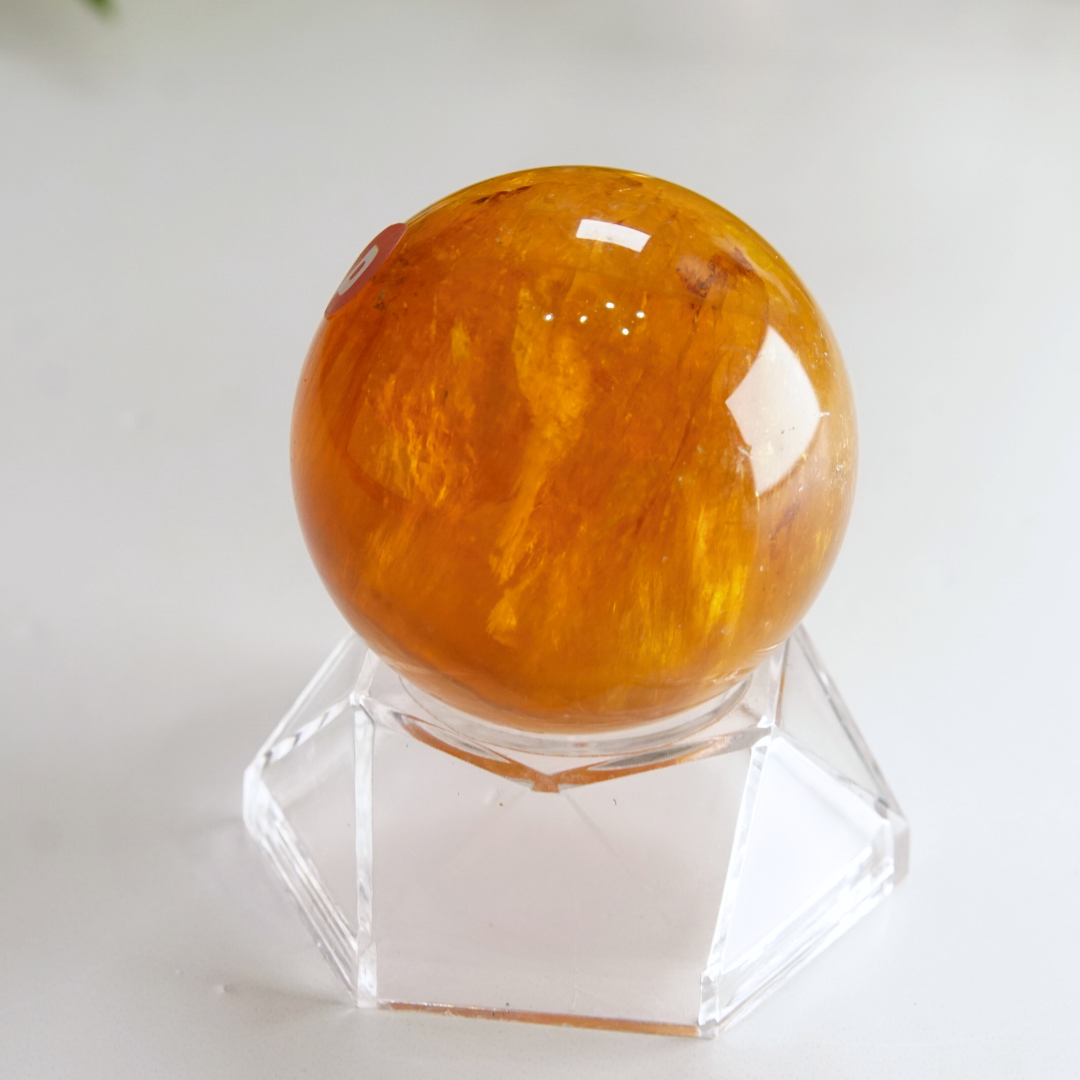 Yellow Fluorite With Mica Sphere | High Quality Glassy Fluorite (D)