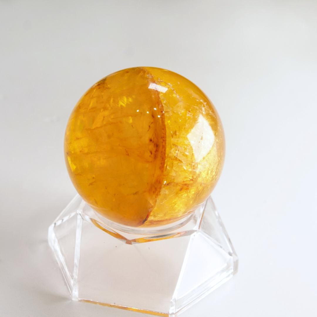 Yellow Fluorite With Mica Sphere | High Quality Glassy Fluorite (B)
