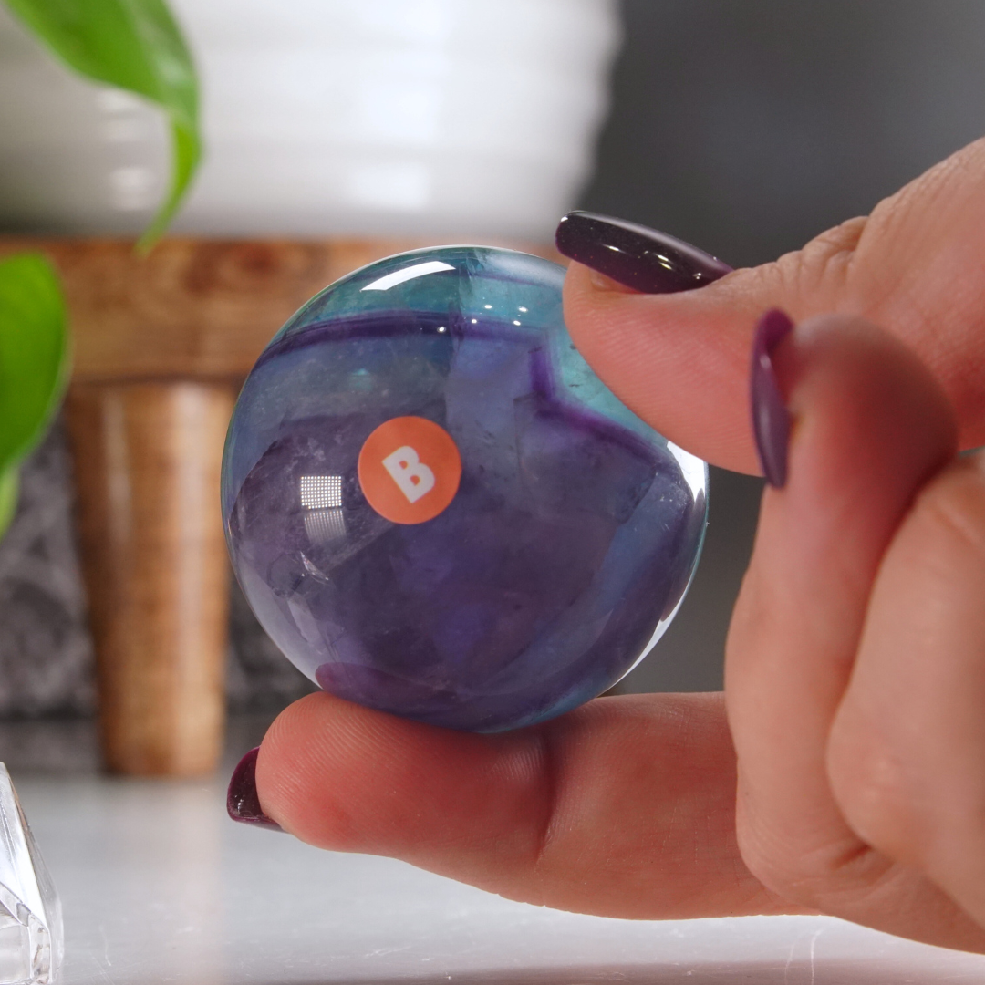 Rainbow Fluorite Sphere | High Quality Glassy Fluorite Sphere (B)