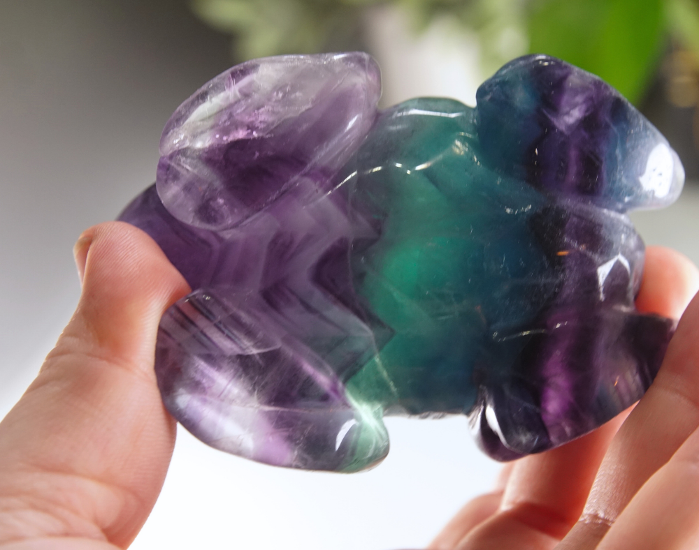 Rainbow Fluorite Frog Carving | Pick Your Favorite