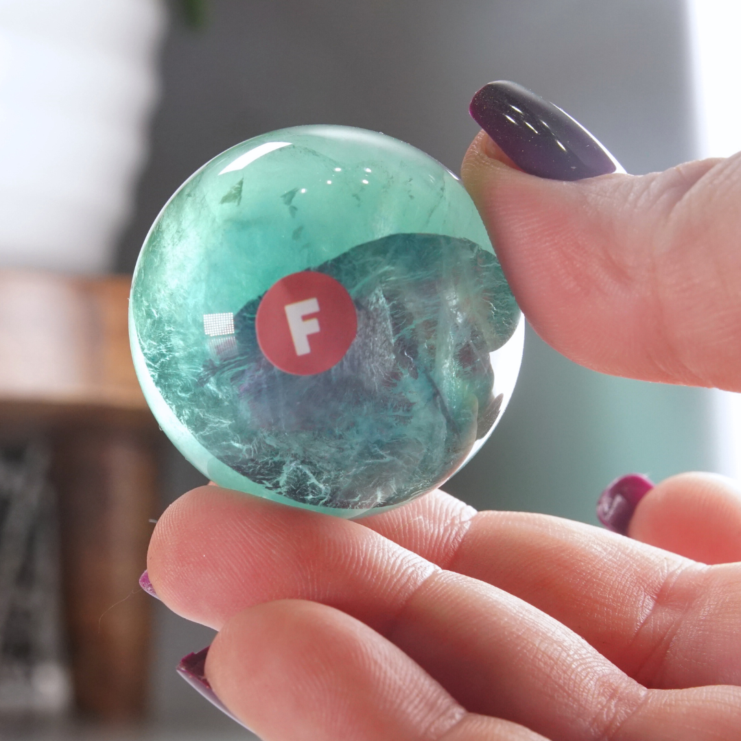 Rainbow Fluorite Sphere | High Quality Glassy Fluorite Sphere (F)
