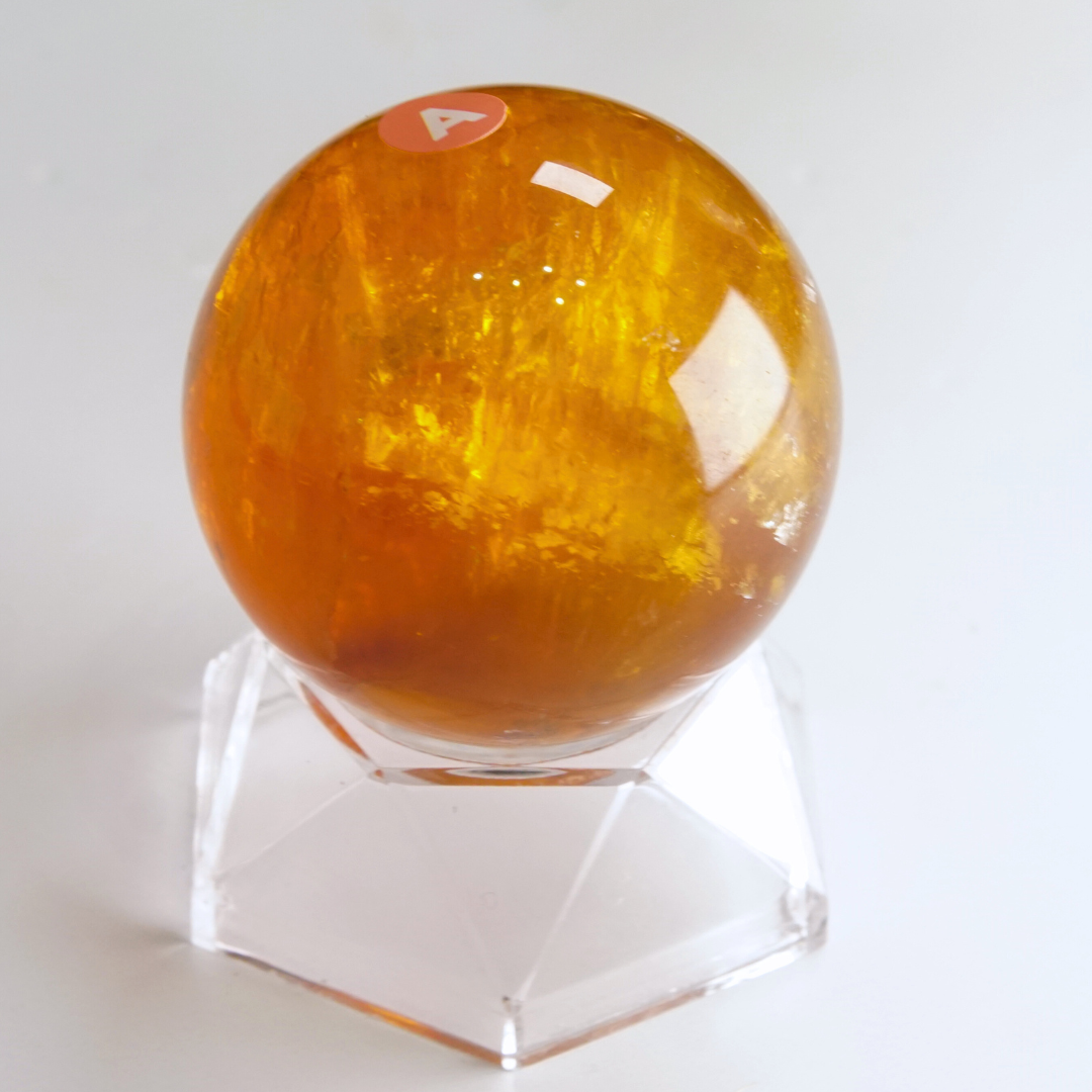 Yellow Fluorite With Mica Sphere | High Quality Glassy Fluorite (A)