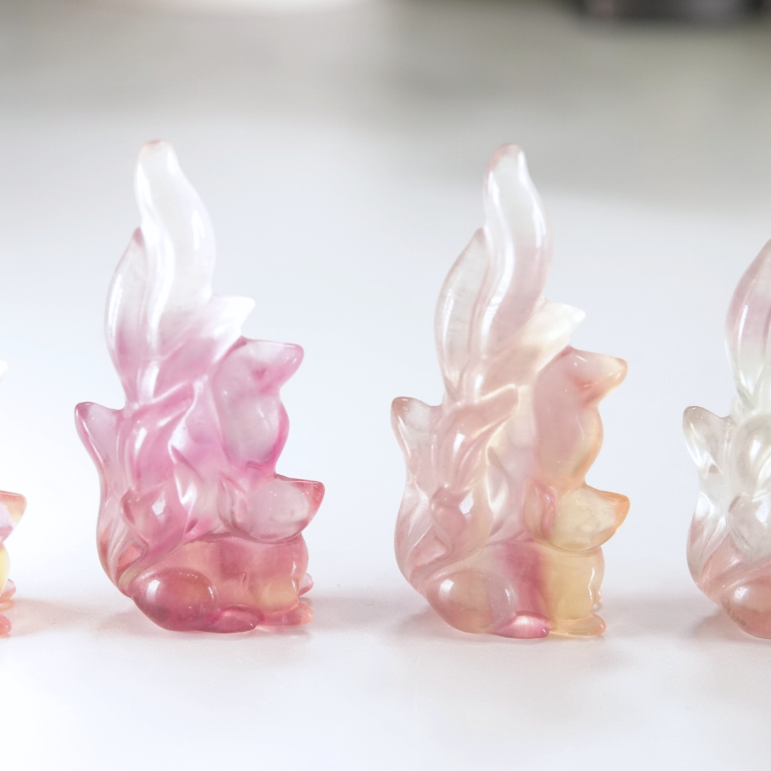 MINI Candy Fluorite Fox Carving | Pick Your Favorite