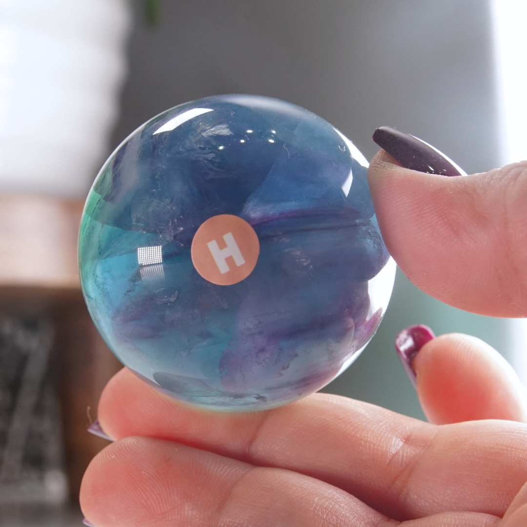 Rainbow Fluorite Sphere | High Quality Glassy Fluorite Sphere (H)