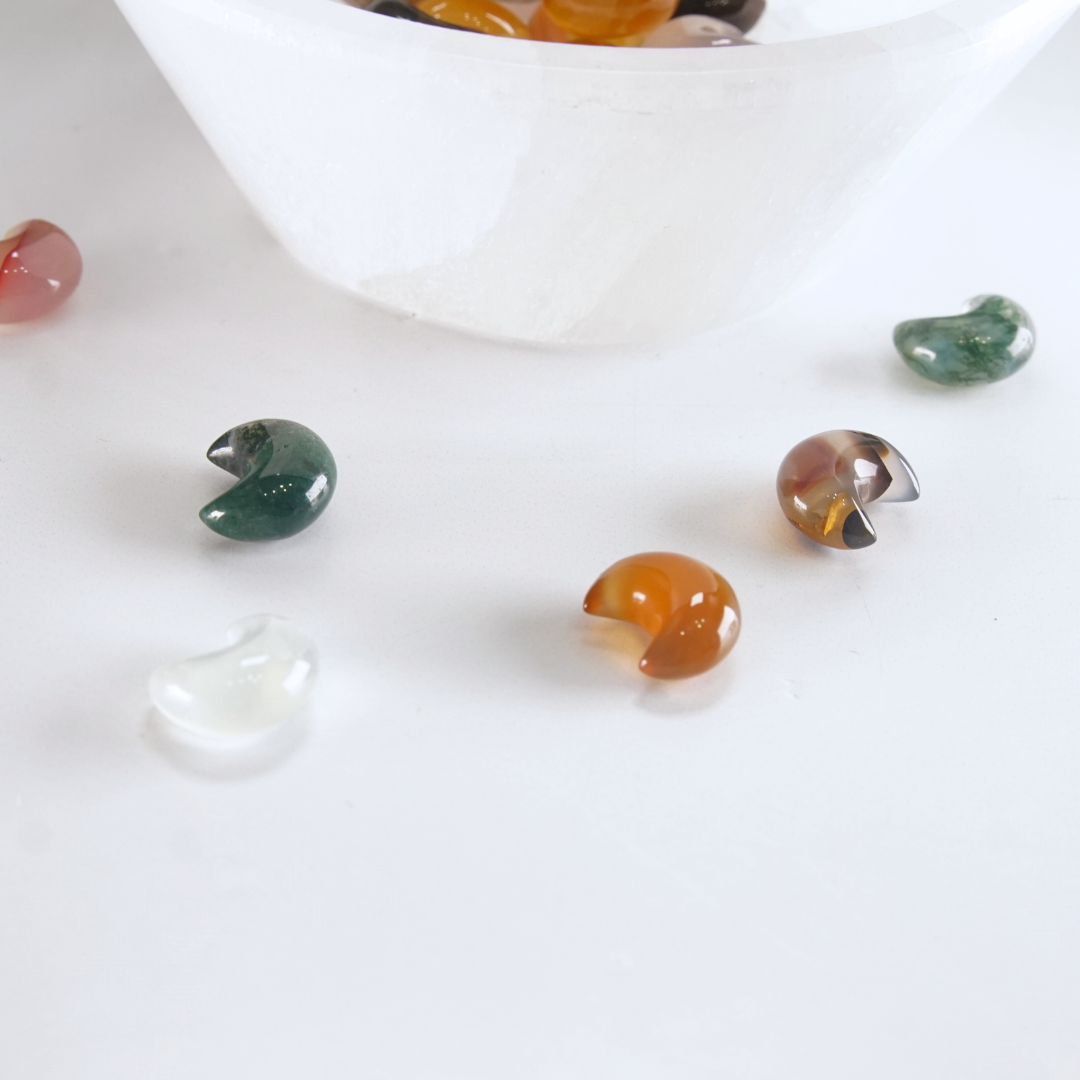MINI Mixed Agate Moon Carving | Intuitively Chosen