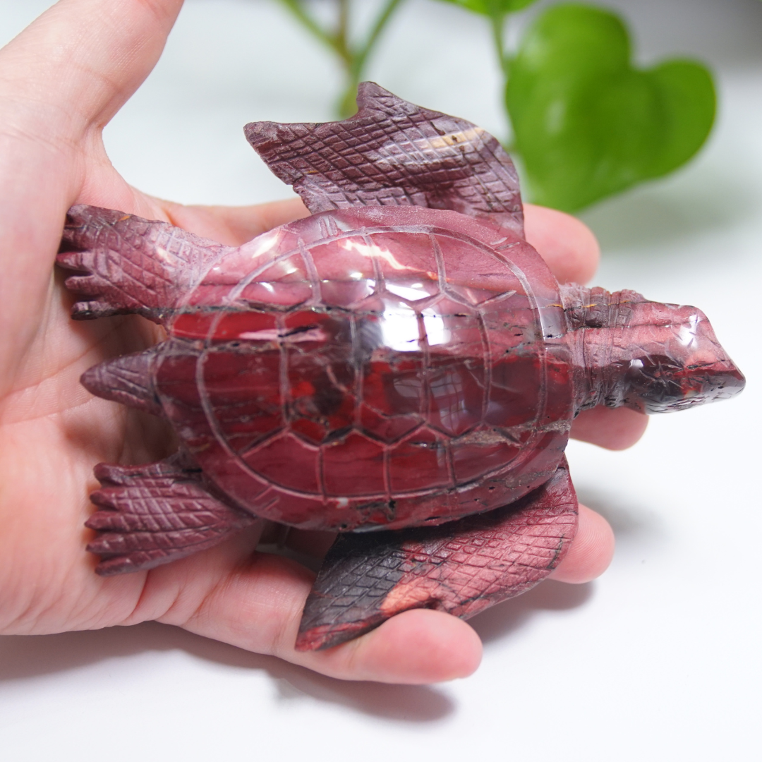 Mookaite Sea Turtle Boutique Carving (with Stand)