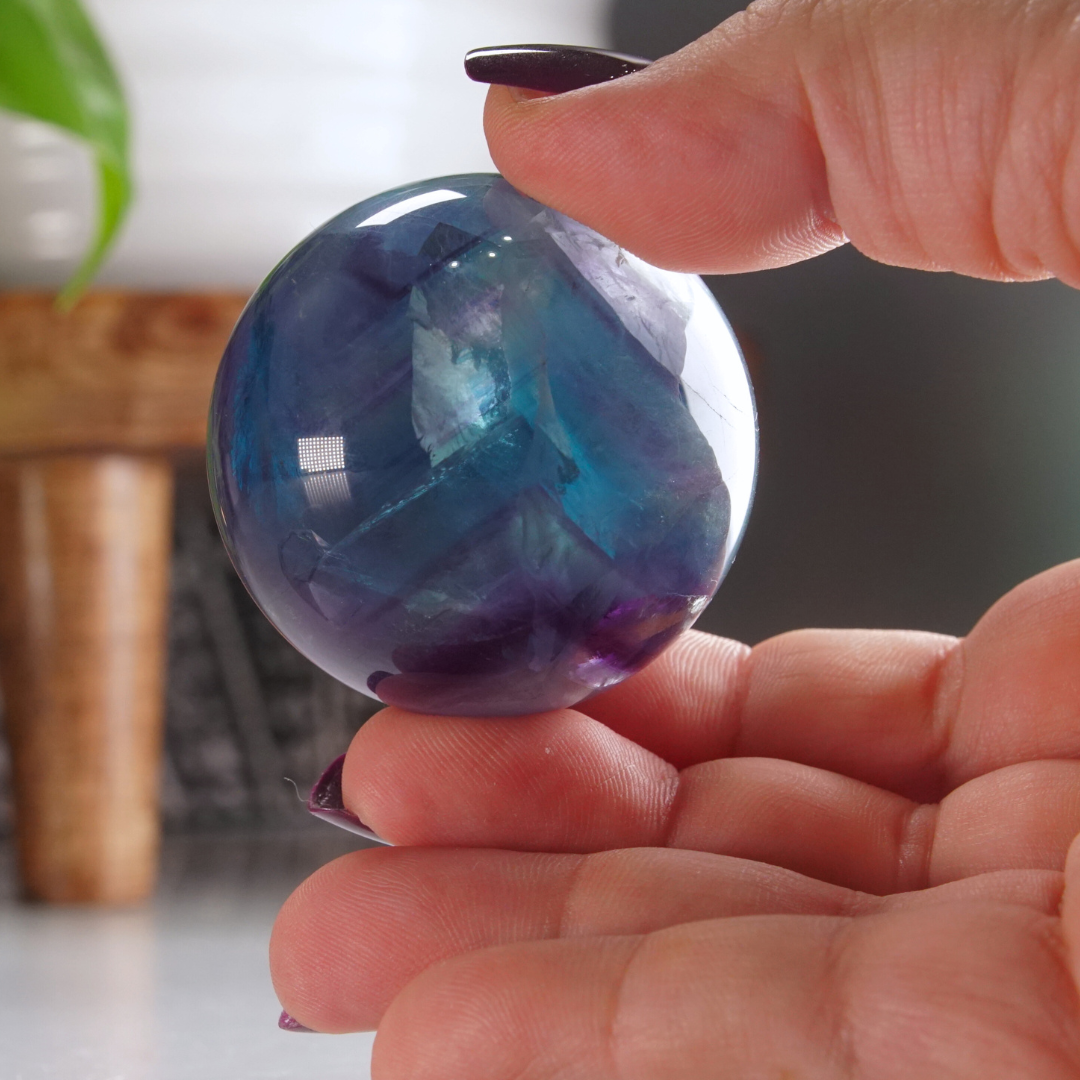 Rainbow Fluorite Sphere | High Quality Glassy Fluorite Sphere (B)