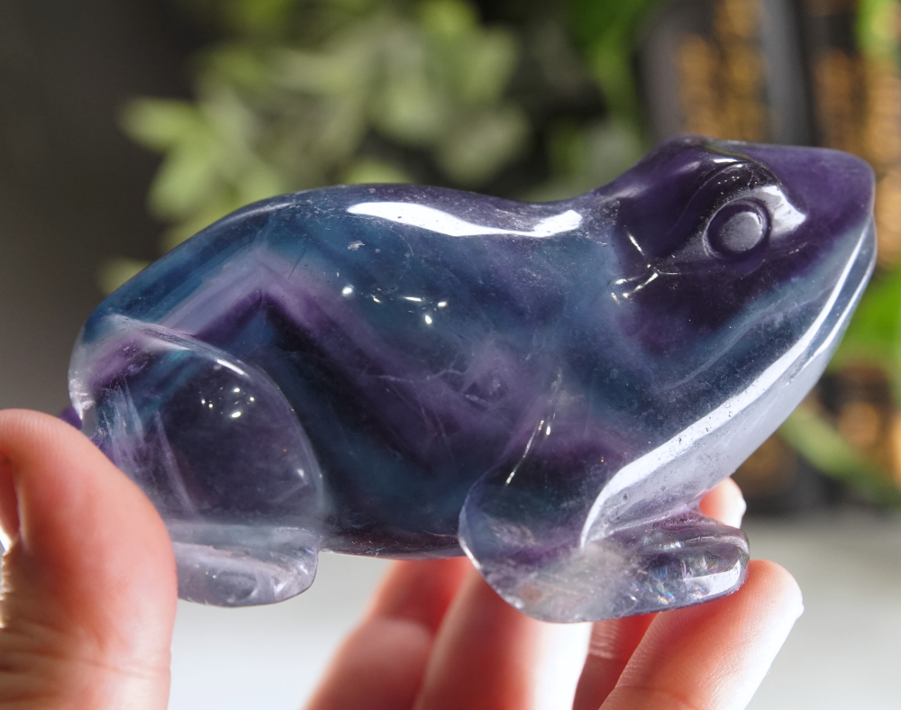 Rainbow Fluorite Frog Carving | Pick Your Favorite