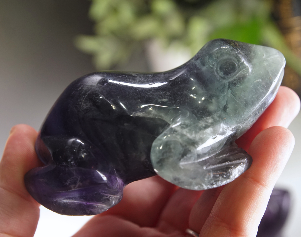 Rainbow Fluorite Frog Carving | Pick Your Favorite
