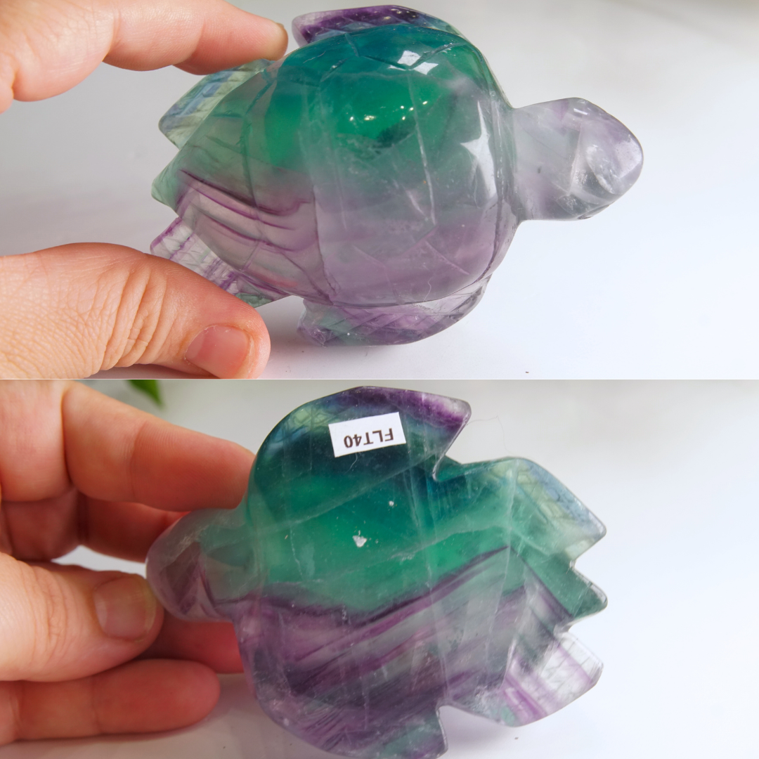 Rainbow Fluorite Turtle Carving | Pick Your Favorite