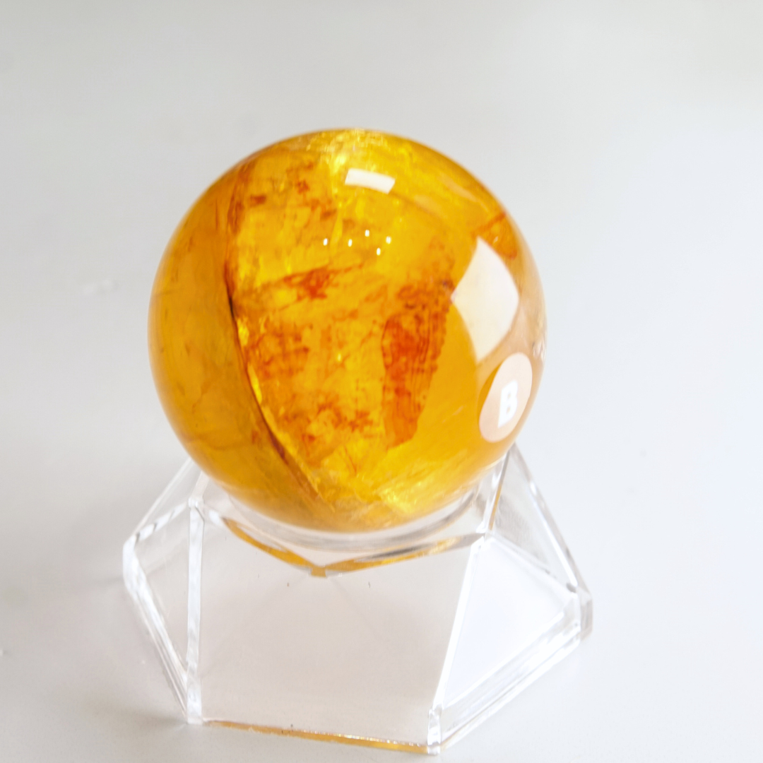 Yellow Fluorite With Mica Sphere | High Quality Glassy Fluorite (B)