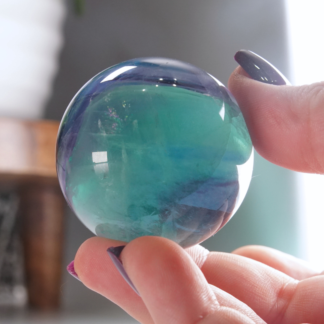 Rainbow Fluorite Sphere | High Quality Glassy Fluorite Sphere (H)