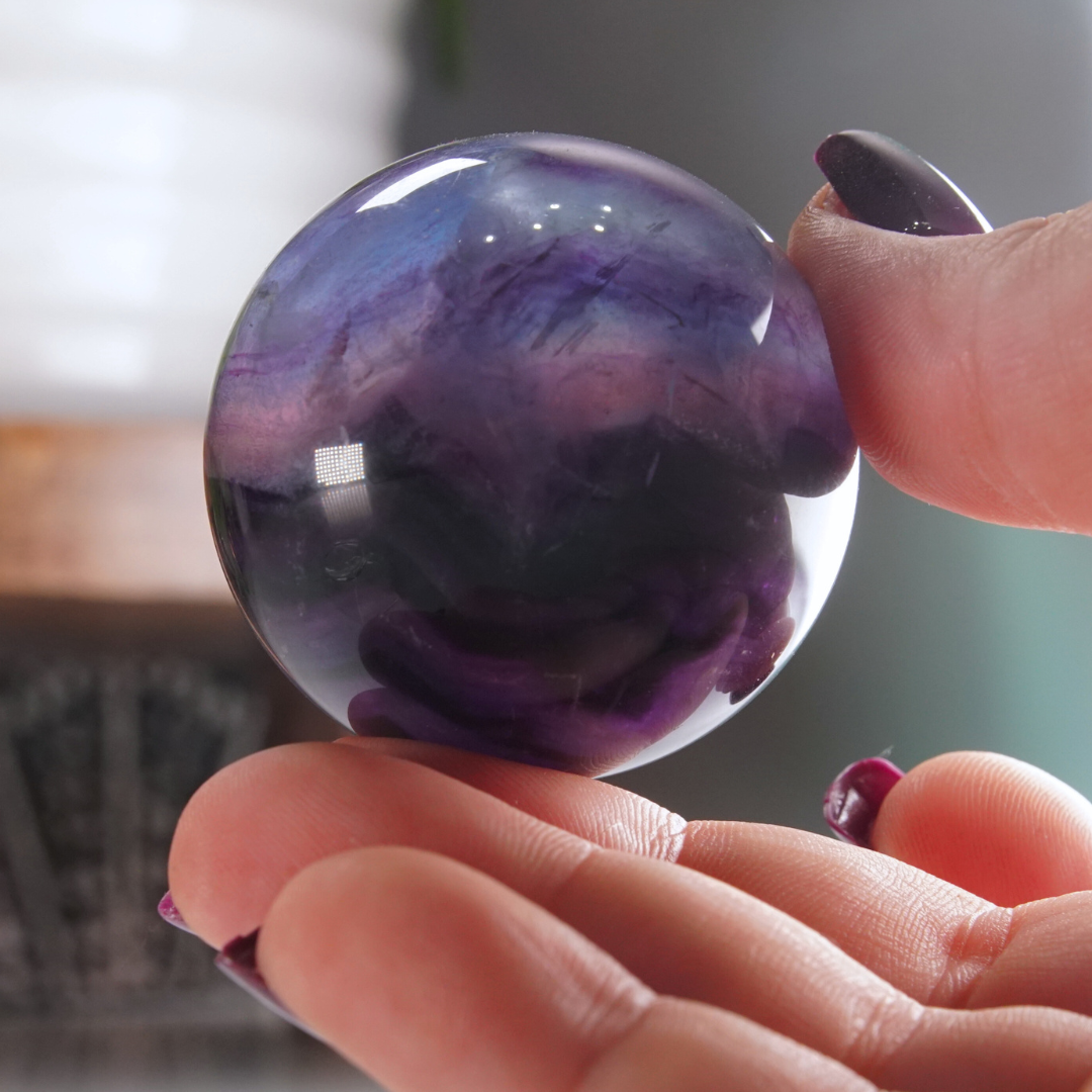 Rainbow Fluorite Sphere | High Quality Glassy Fluorite Sphere (E)