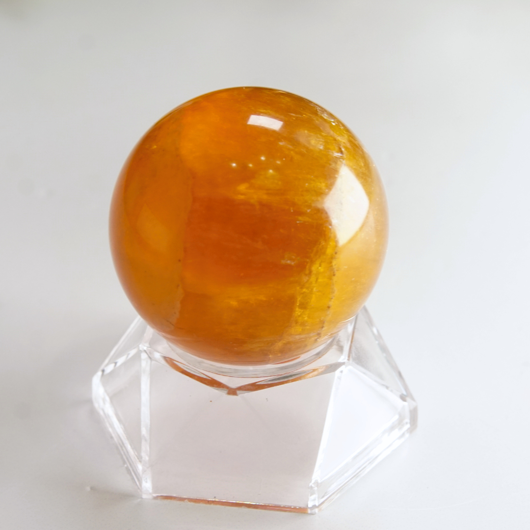 Yellow Fluorite With Mica Sphere | High Quality Glassy Fluorite (D)