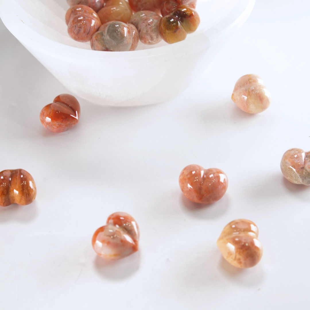 MINI Coral Jasper Heart Carving | Intuitively Chosen