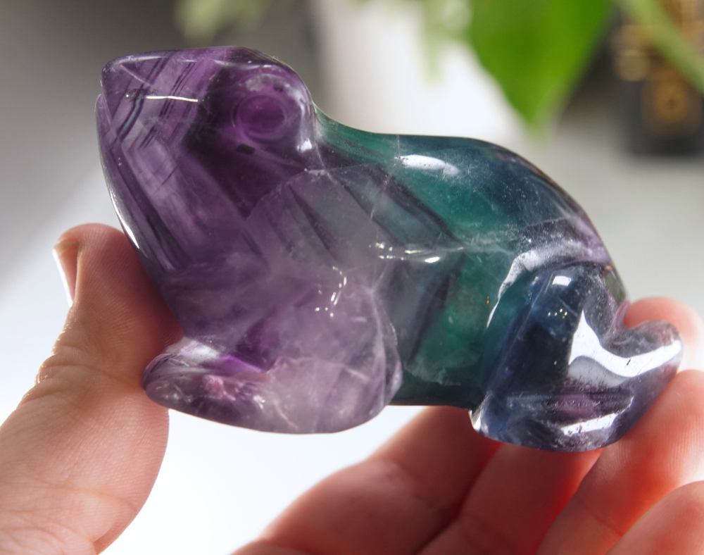 Rainbow Fluorite Frog Carving | Pick Your Favorite