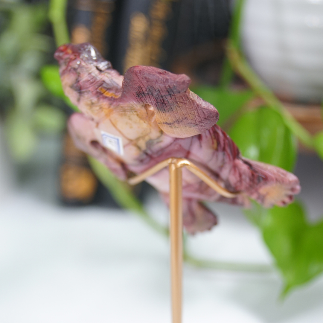 Mookaite Sea Turtle Boutique Carving (with Stand)