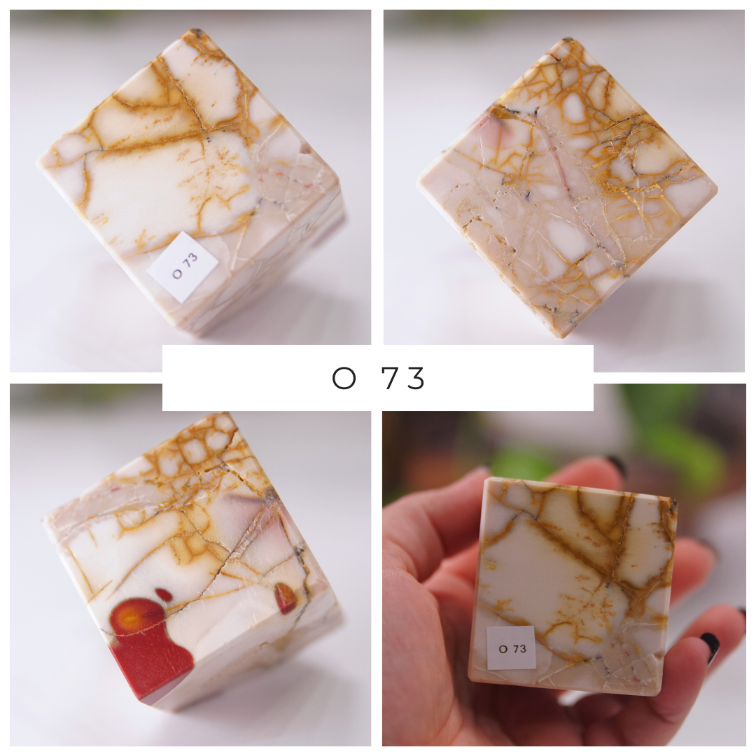 Eggshell Cream And White With Hematite Mookaite Cubes | Pick Your Favorite