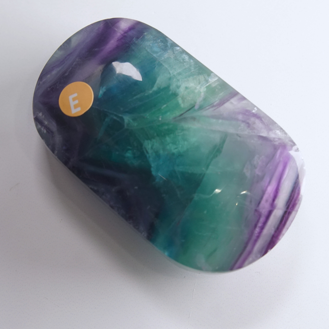 Rainbow Fluorite Palm Stone | High Quality Glassy Fluorite Palm Stone (E)