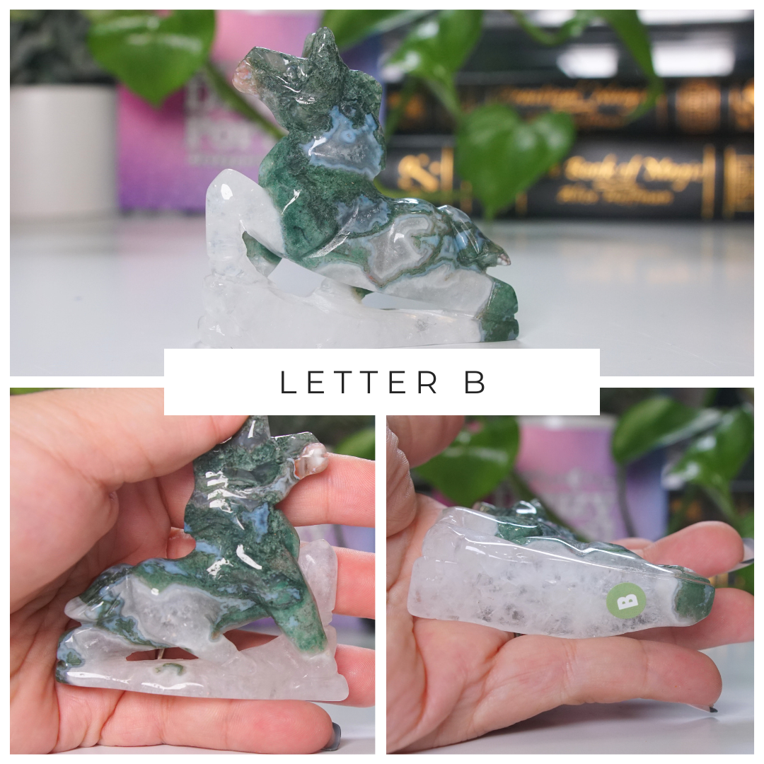 Moss Agate Small Horse Carving | Pick Your Favorite