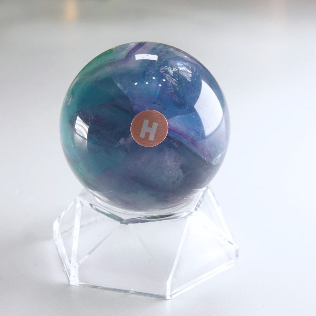 Rainbow Fluorite Sphere | High Quality Glassy Fluorite Sphere (H)