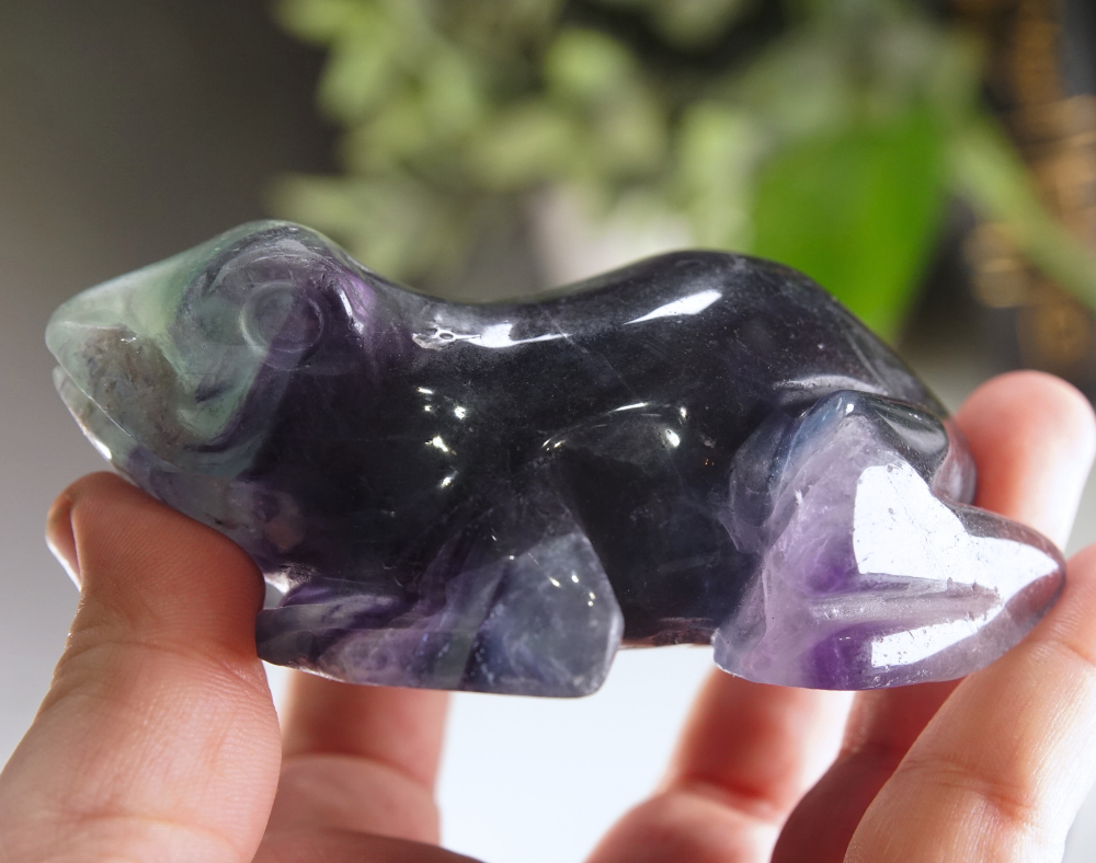 Rainbow Fluorite Frog Carving | Pick Your Favorite