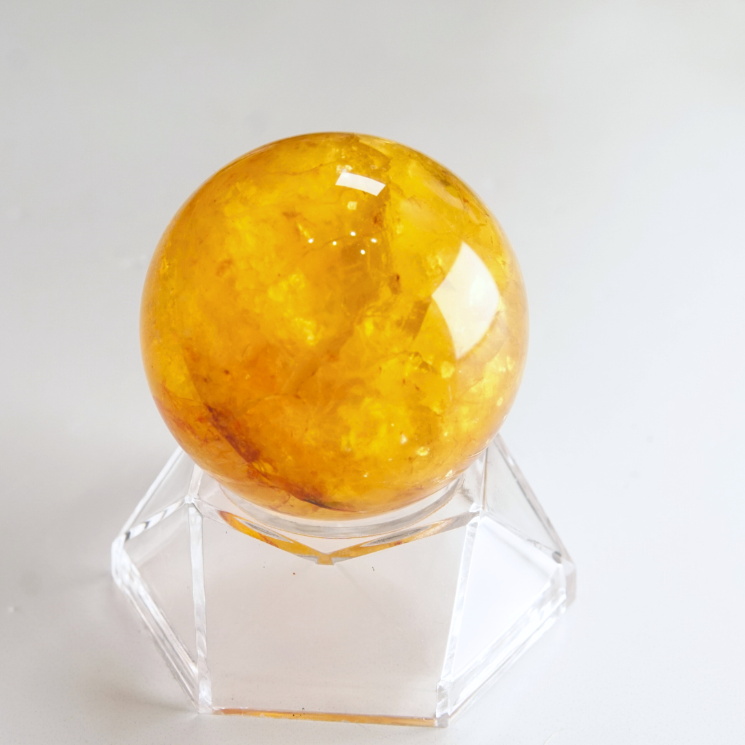 Yellow Fluorite With Mica Sphere | High Quality Glassy Fluorite (B)