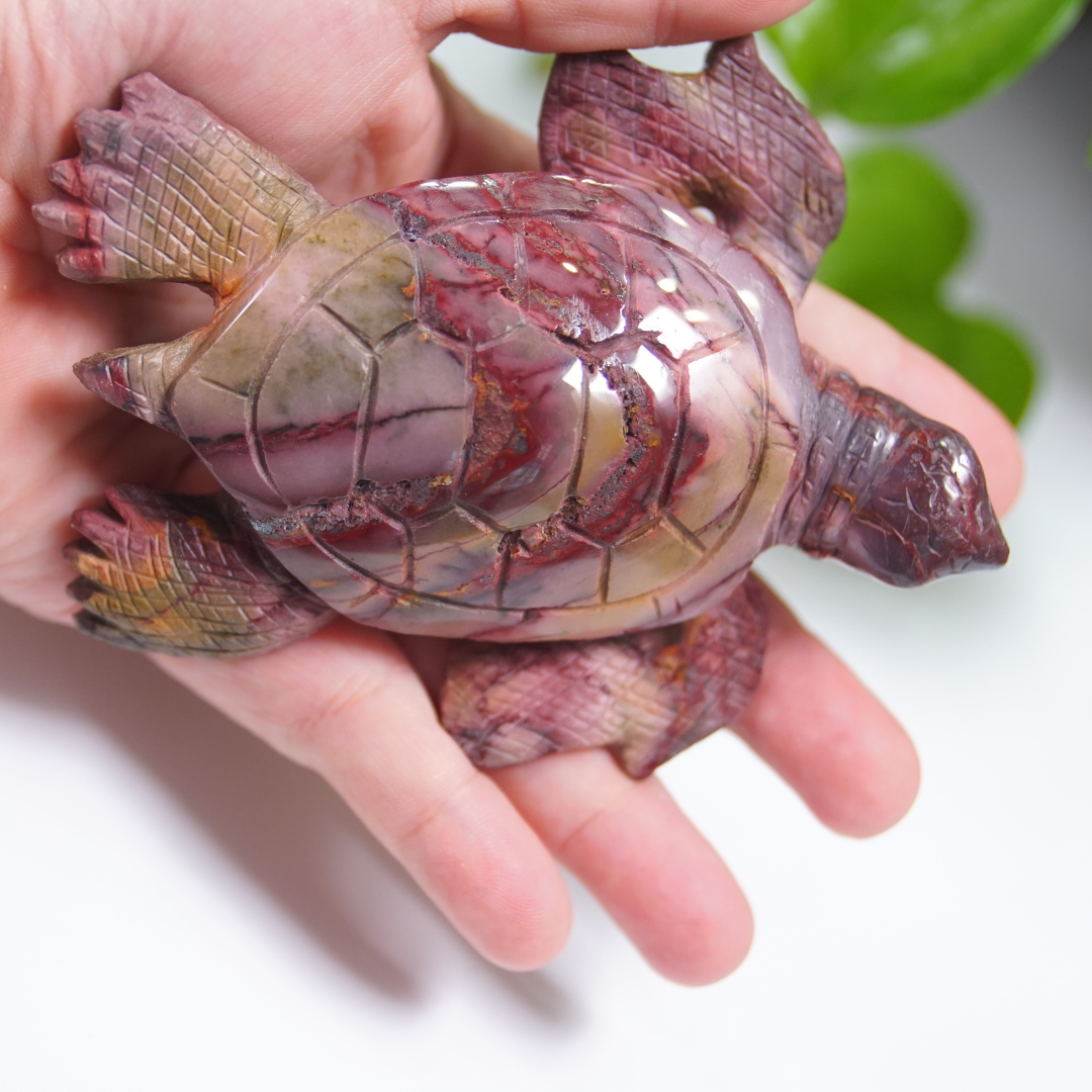 Mookaite Sea Turtle Boutique Carving (with Stand)