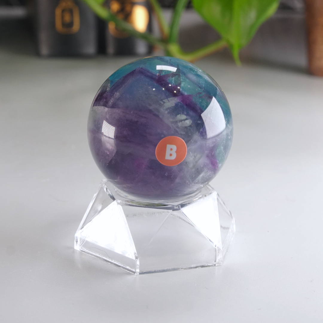 Rainbow Fluorite Sphere | High Quality Glassy Fluorite Sphere (B)