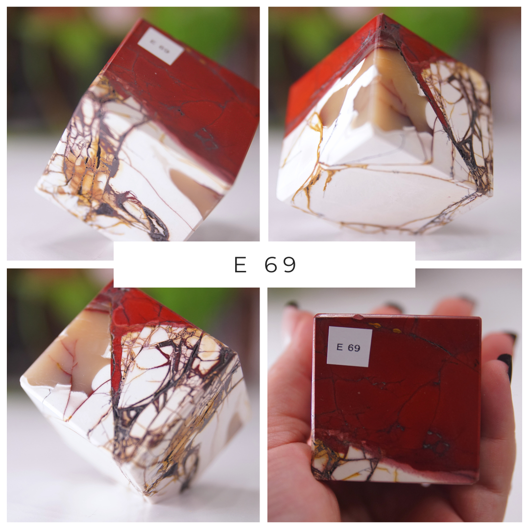 Red And White Mookaite Cubes | Pick Your Favorite